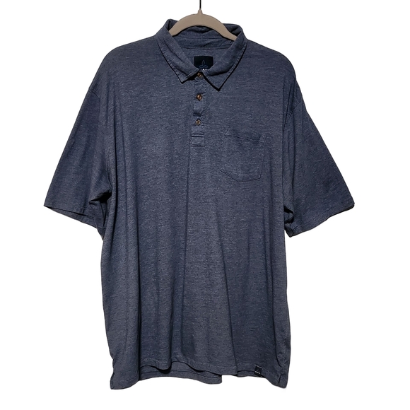 Prana Other - PRANA Polo Shirt Men’s XXL Blue Short Sleeve Button Up Pocket Sustainable Casual